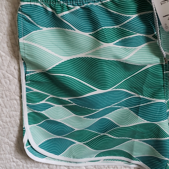 PREFER TO LIFE turquoise waves drawstring trunks - Picture 4 of 6